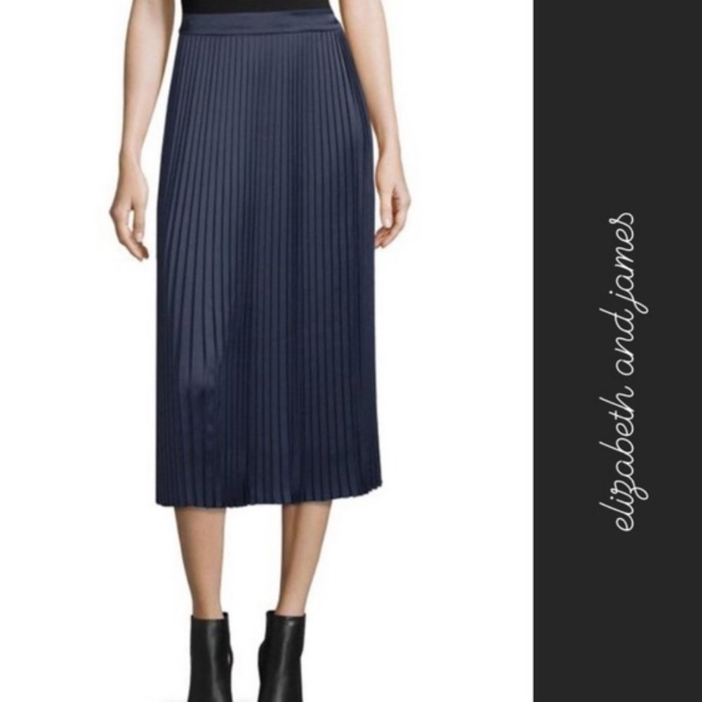Elizabeth and James Lucy Satin Accordion Pleated Midi Skirt Size 2